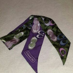 Coach op art silk ponytail scarf